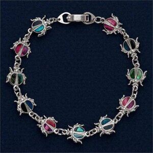 Colorful Beetle Charm Bracelet